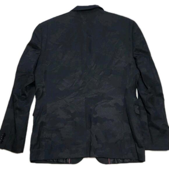Express Camo Blazer Suit Jacket Slim 40s / 40C Black Camouflage - Picture 4 of 9
